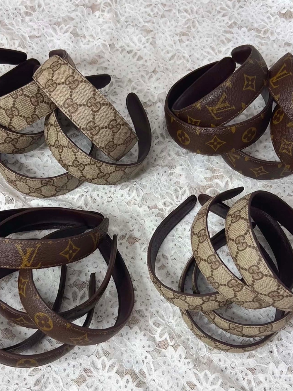 Designer-Inspired Brown Monogram Headbands - Luxury Style